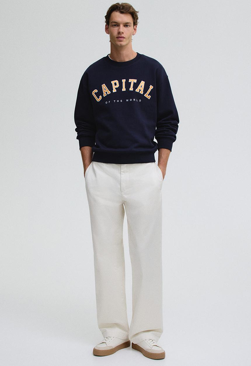H&M - Relaxed fit cotton chinos - white