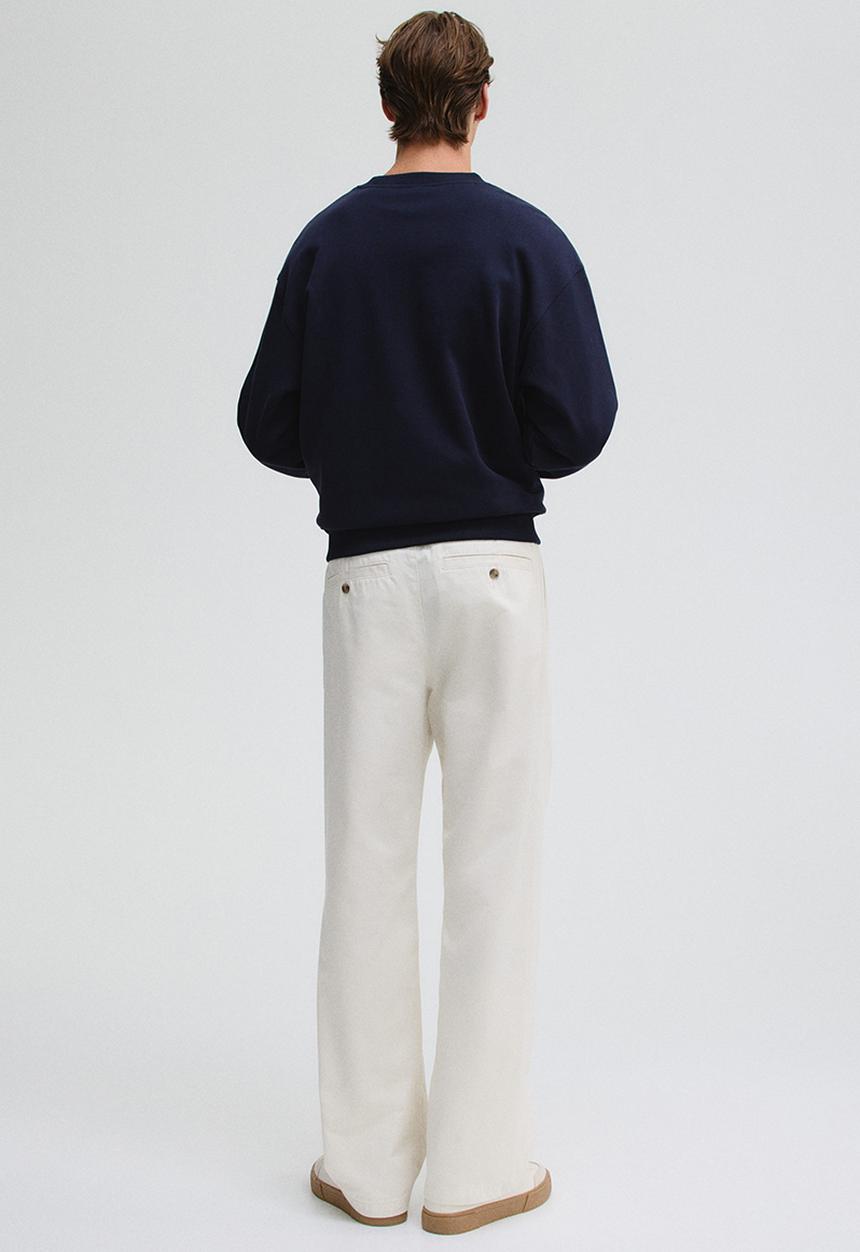 H&M - Relaxed fit cotton chinos - white
