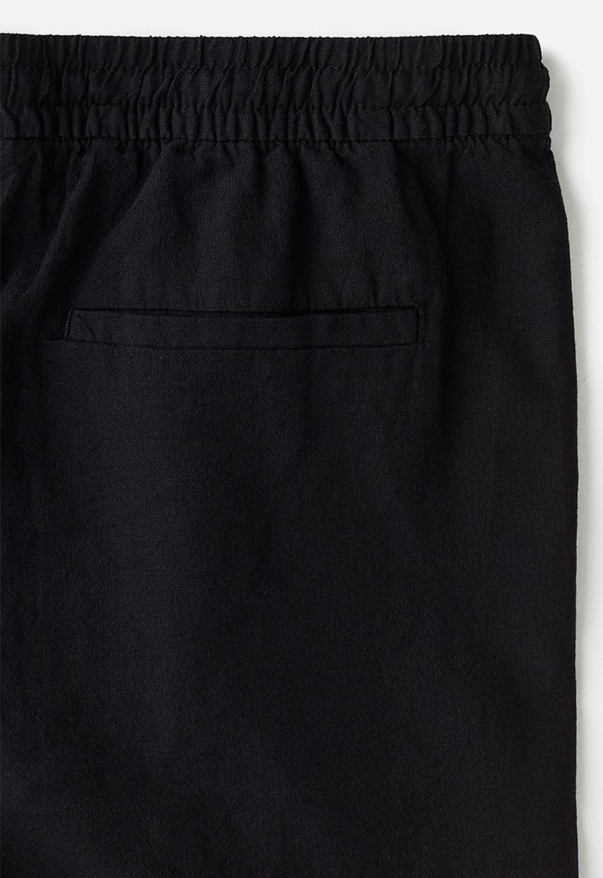 H&M - Regular fit linen-blend shorts - black