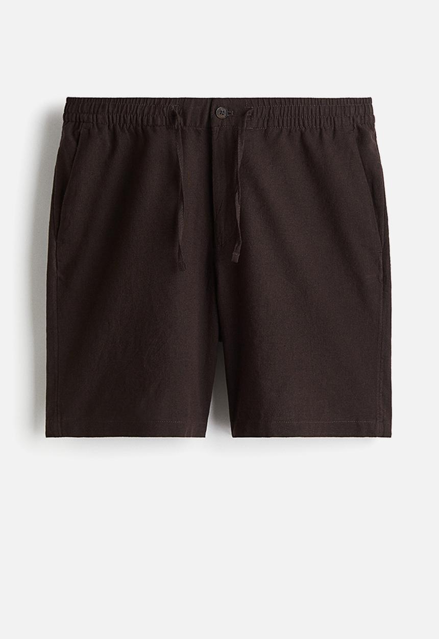 H&M - Regular fit linen-blend shorts - brown