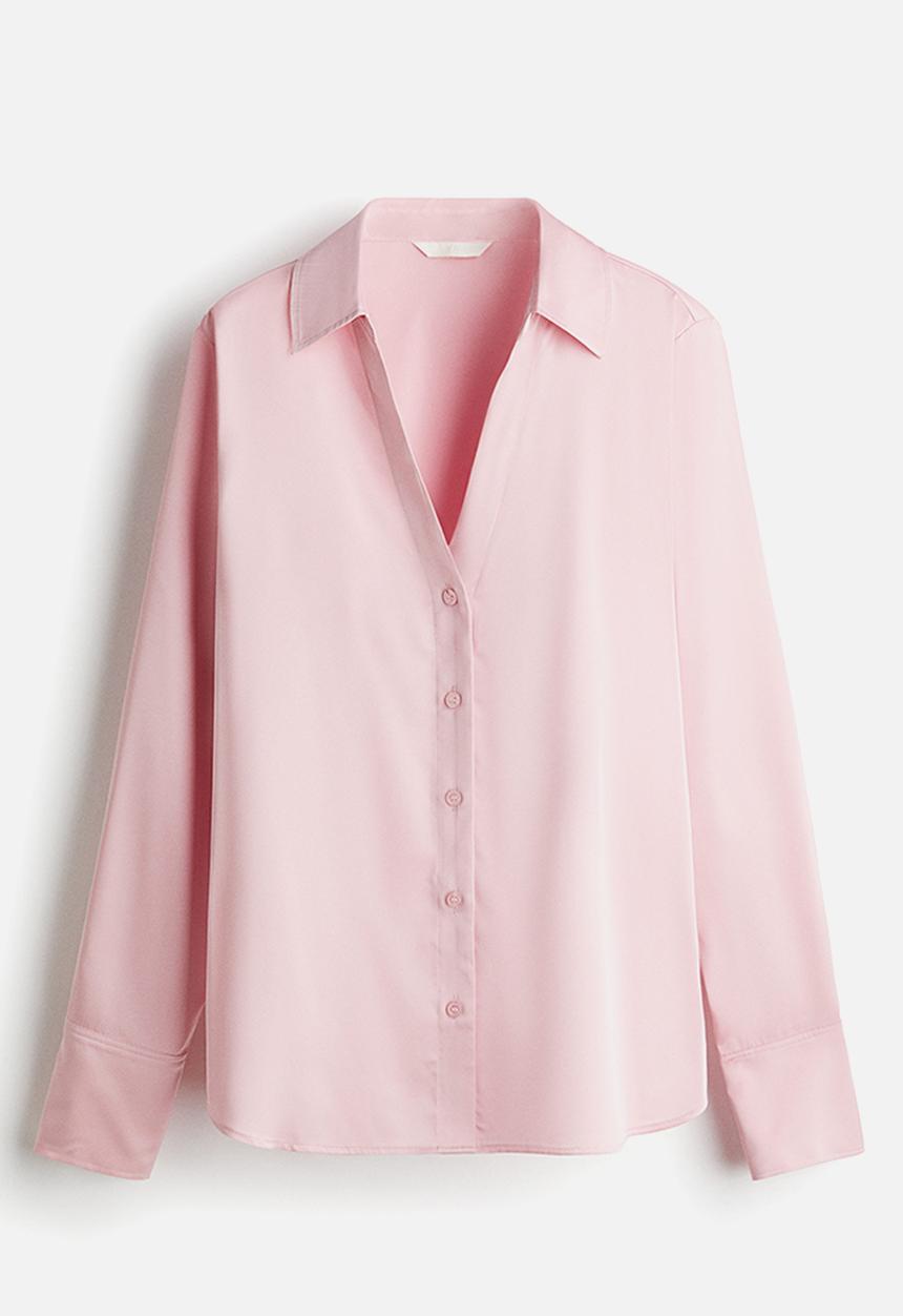 H&M - V-neck blouse - light pink