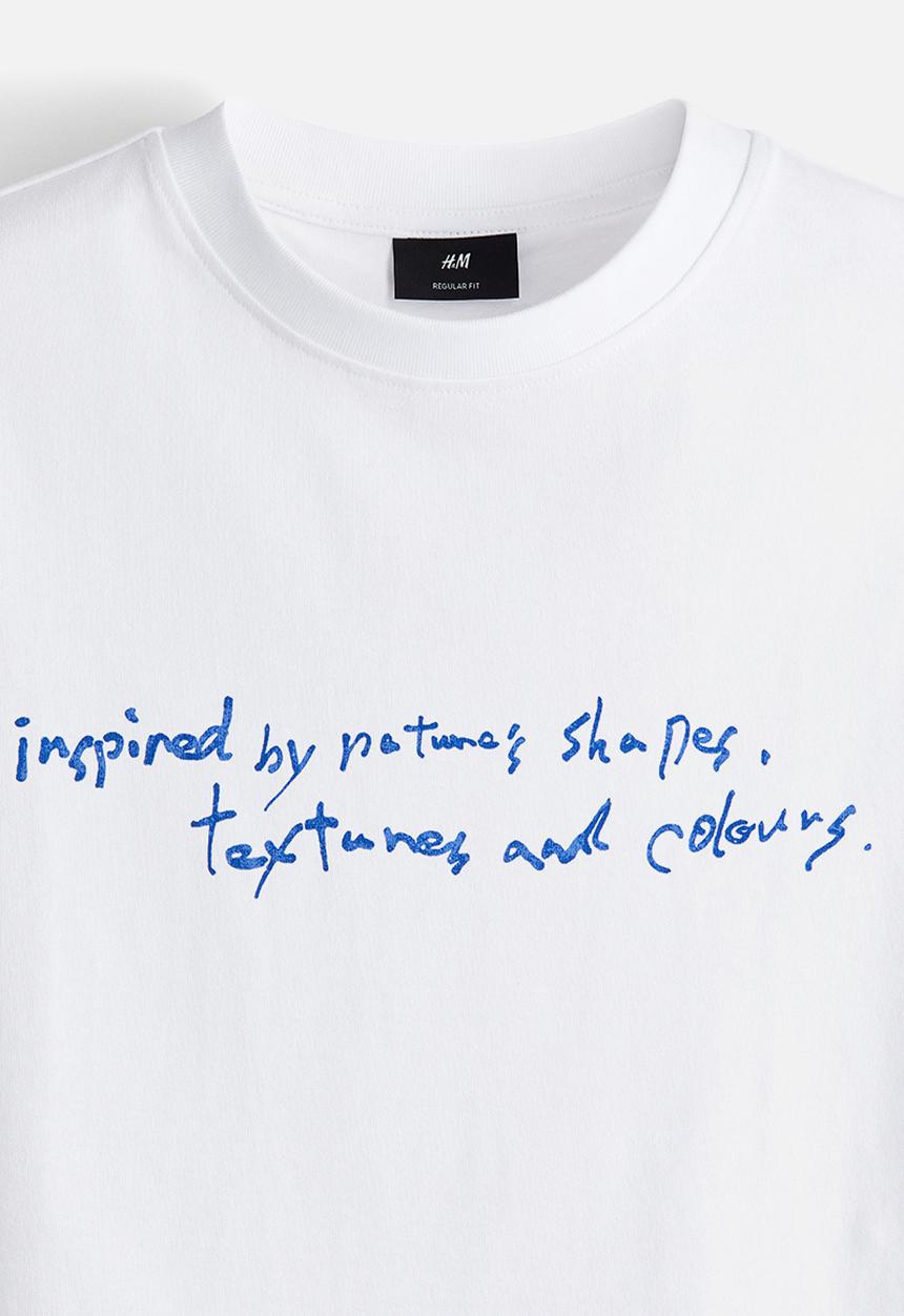 H&M - Regular fit printed t-shirt - white inspired by nature