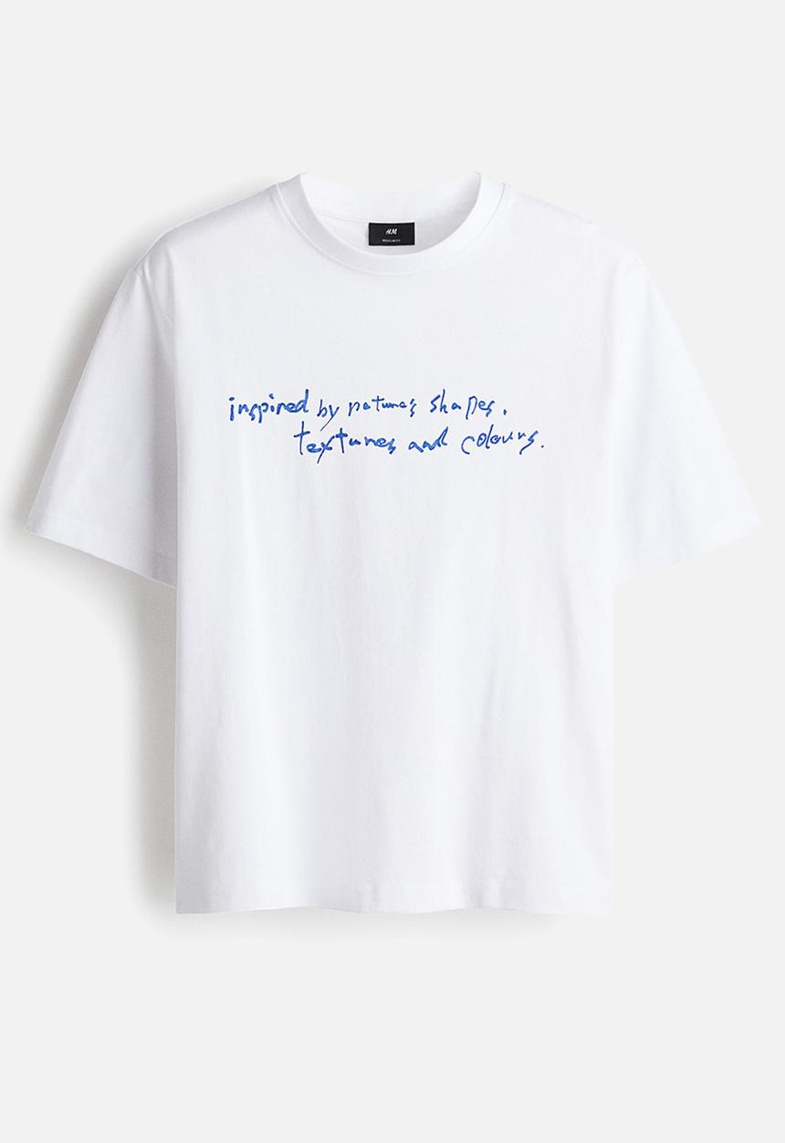 H&M - Regular fit printed t-shirt - white inspired by nature