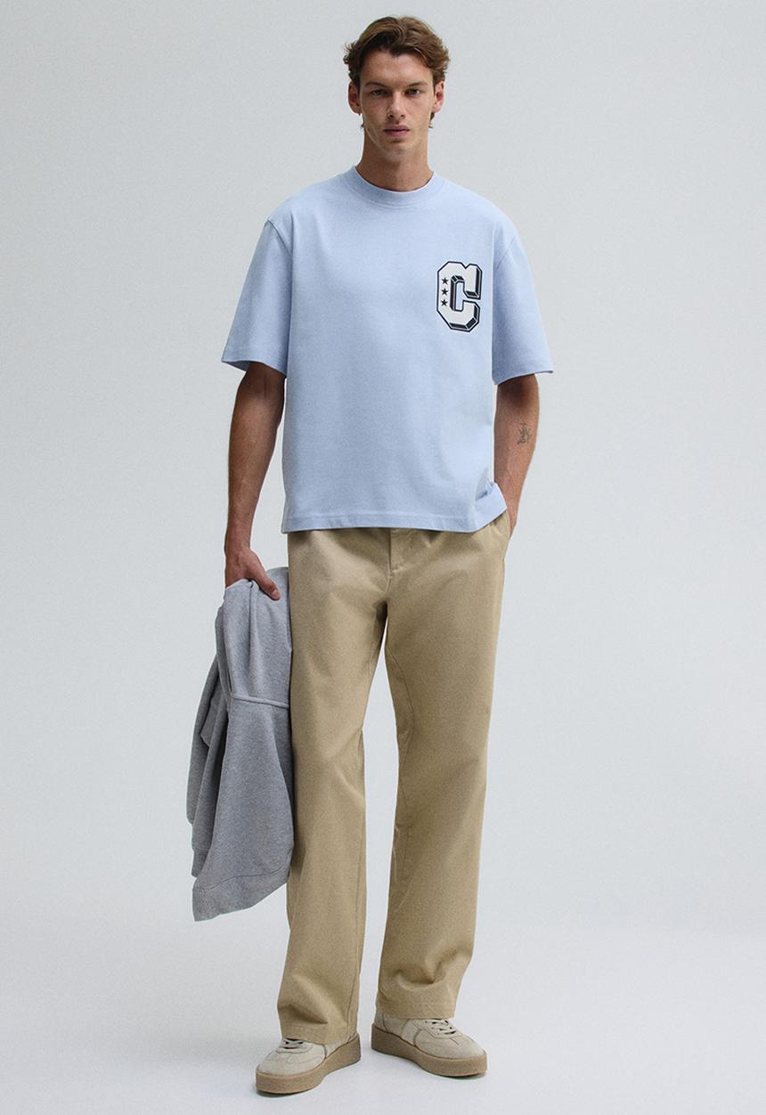 H&M - Regular fit printed t-shirt - light blue