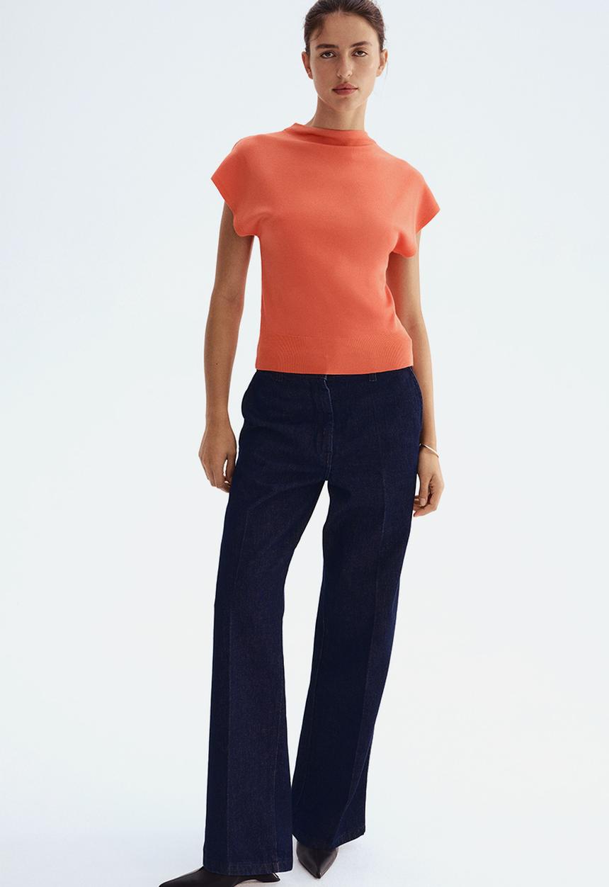 H&M - Cap-sleeved top - orange