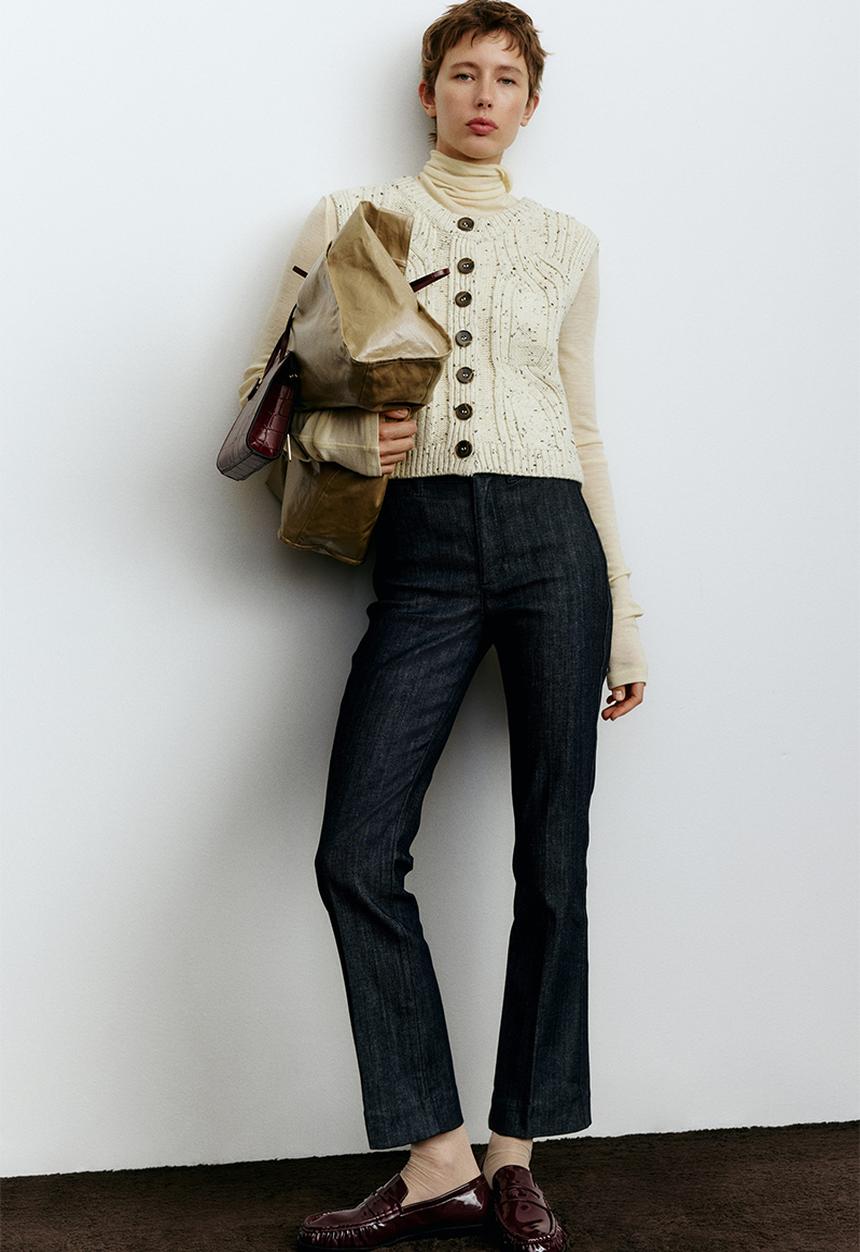 H&M - Flared high ankle jeans - dark denim blue