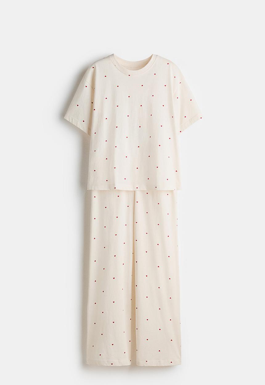 H&M - Cotton pyjamas - cream/heart