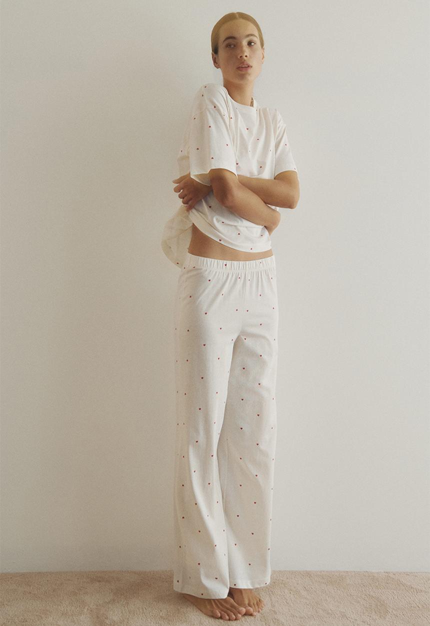 H&M - Cotton pyjamas - cream/heart
