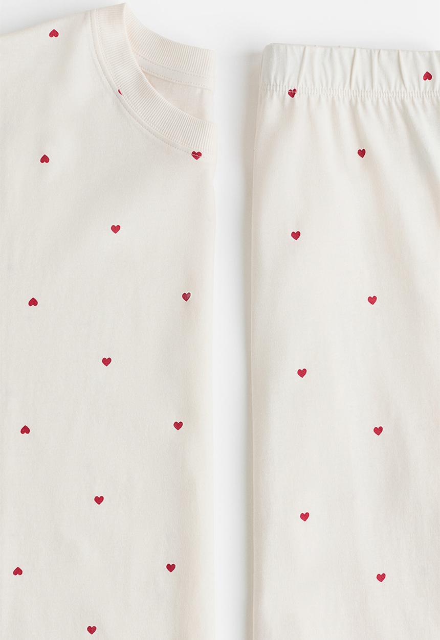 H&M - Cotton pyjamas - cream/heart