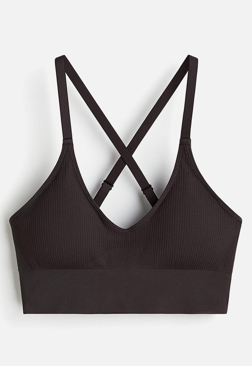H&M - Seamless medium support sports bra with drymove™ - truffle grey