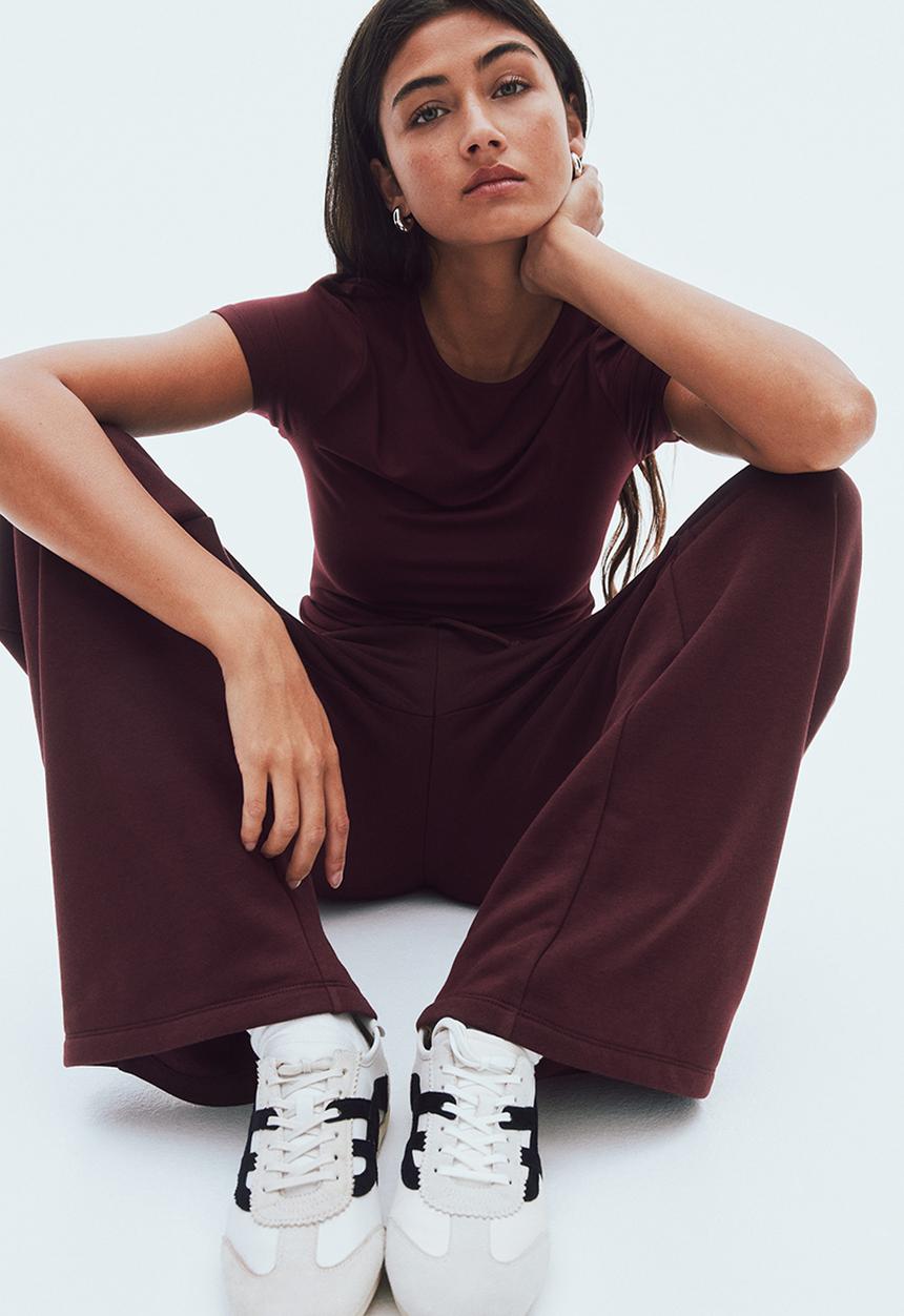 H&M - Wide joggers - burgundy