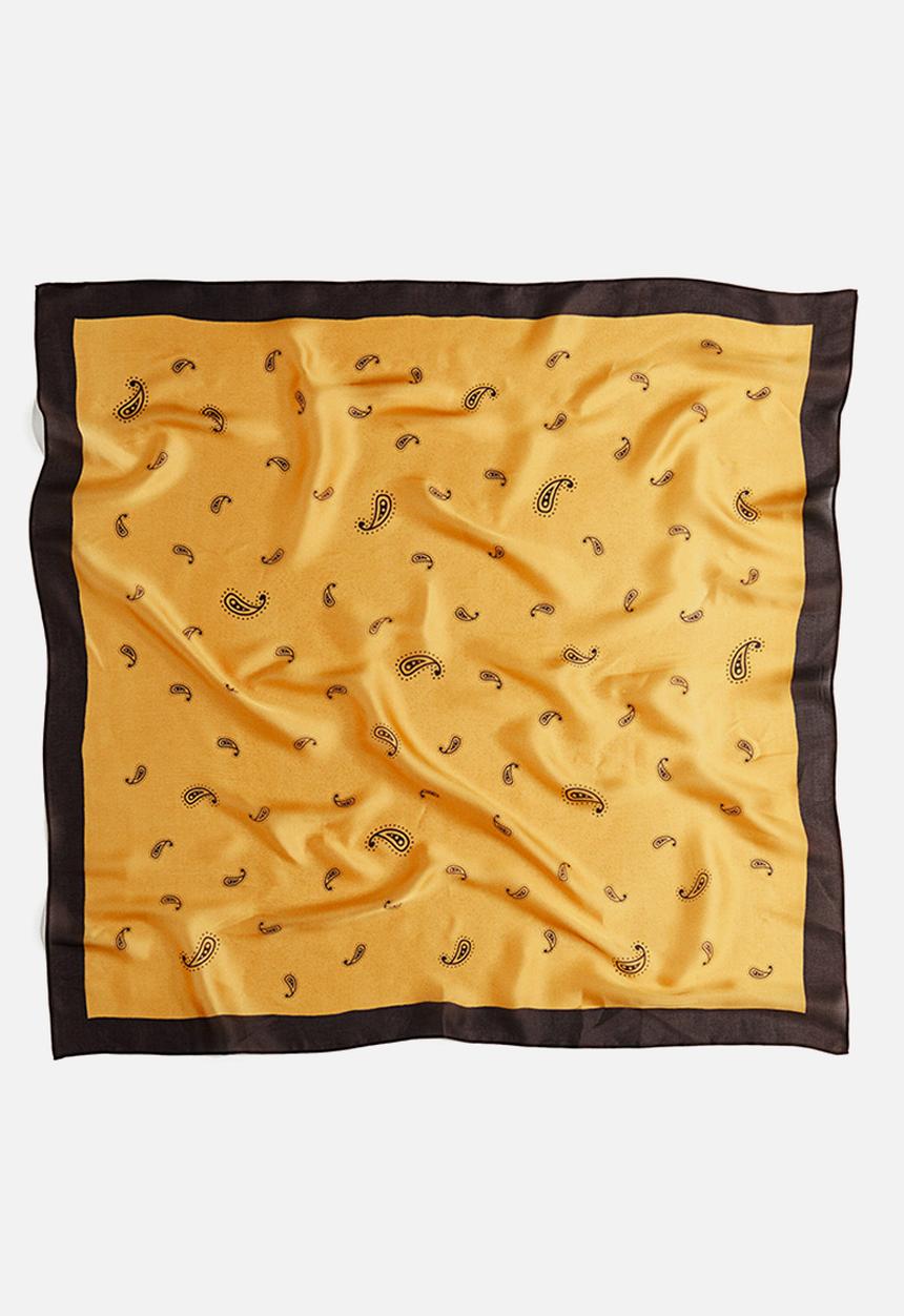 H&M - Patterned scarf - dark brown paisley pattern