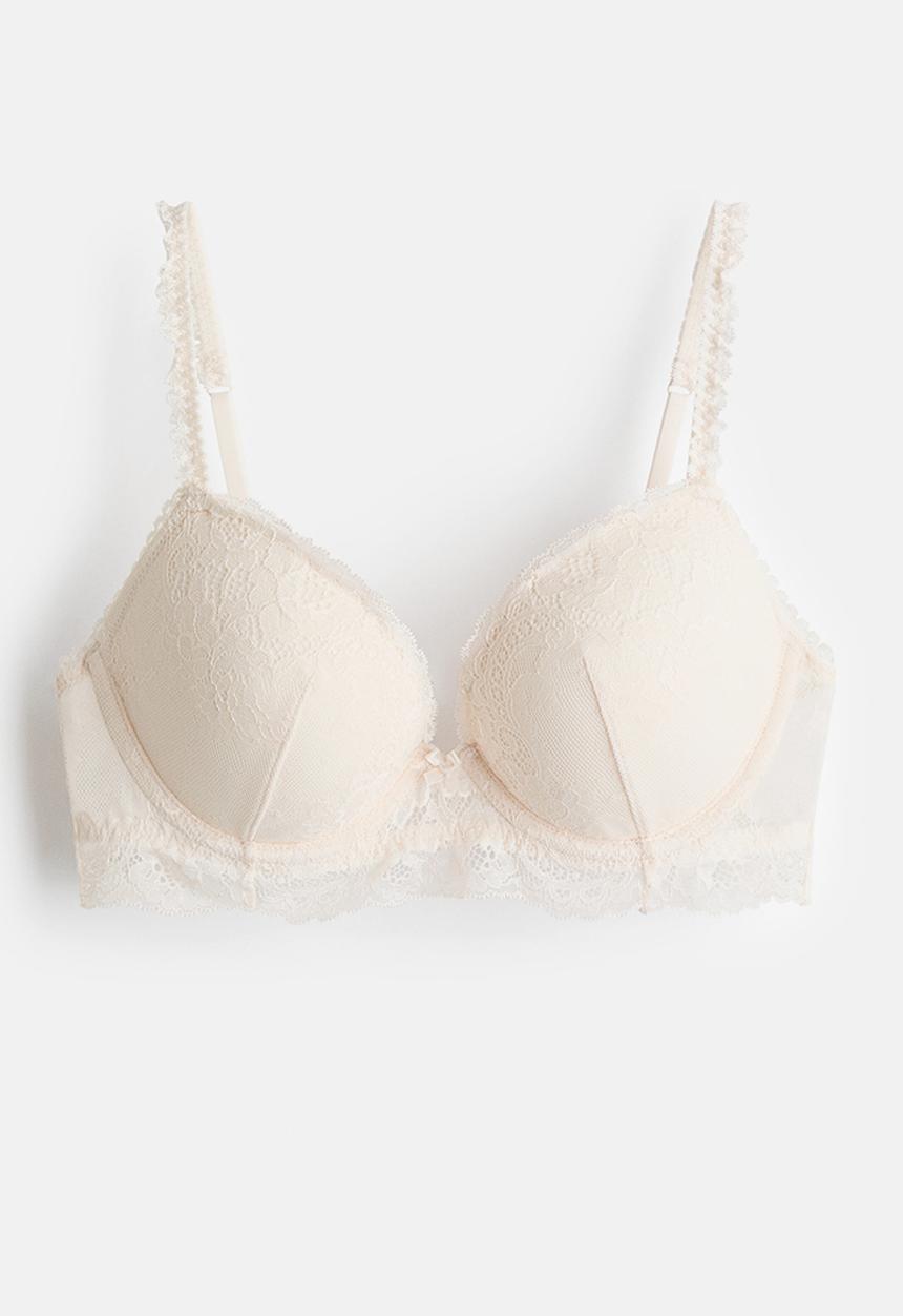 H&M - Lace push-up bra - cream