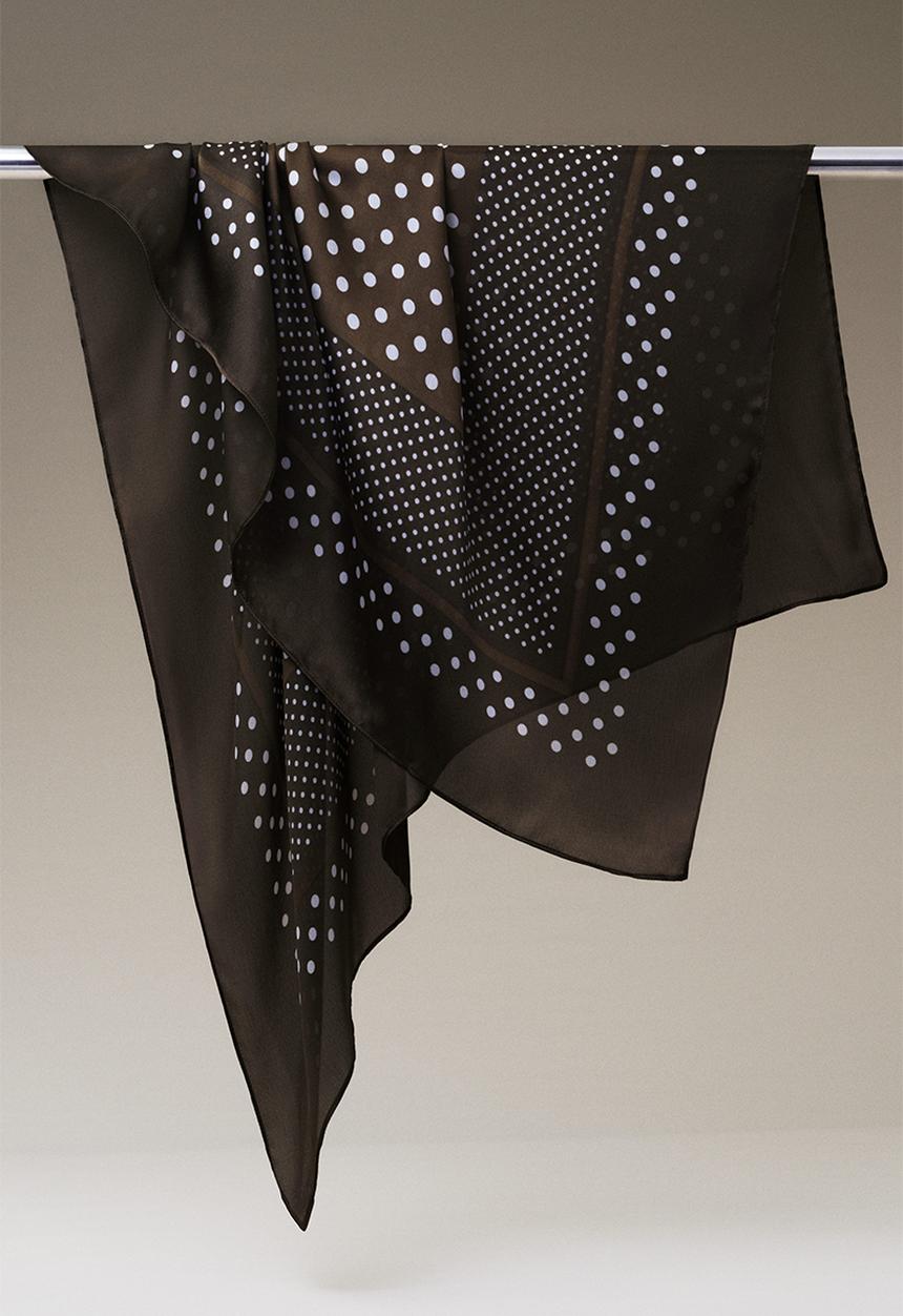 H&M - Patterned scarf - dark khaki green spotted