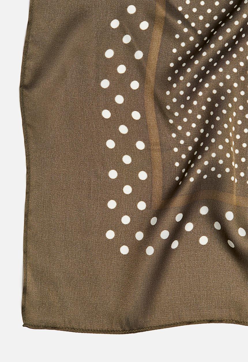 H&M - Patterned scarf - dark khaki green spotted