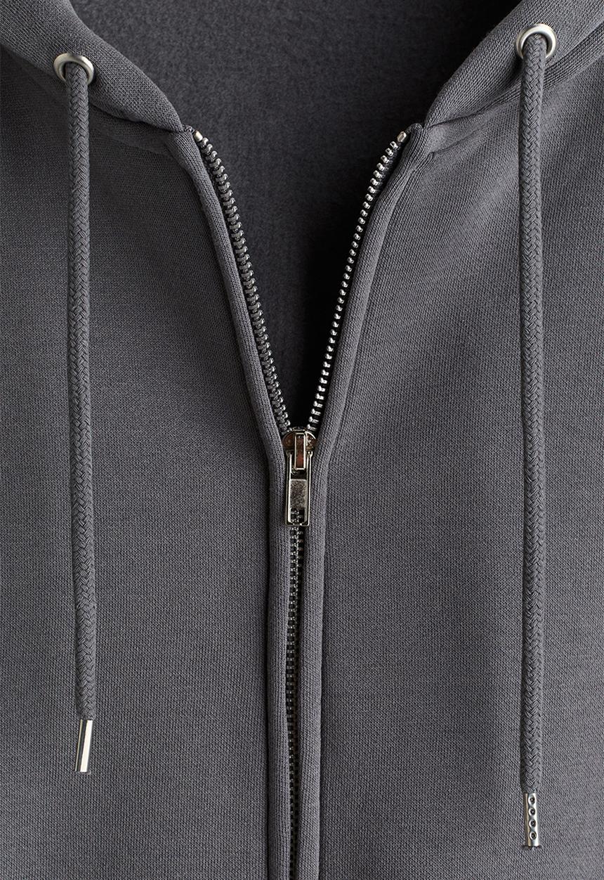 H&M - Loose  fit zip-through hoodie - dark grey