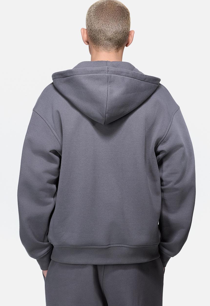 H&M - Loose  fit zip-through hoodie - dark grey