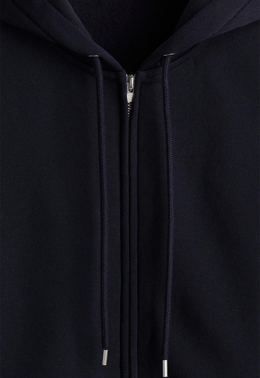 H&M - Loose  fit zip-through hoodie - dark blue 