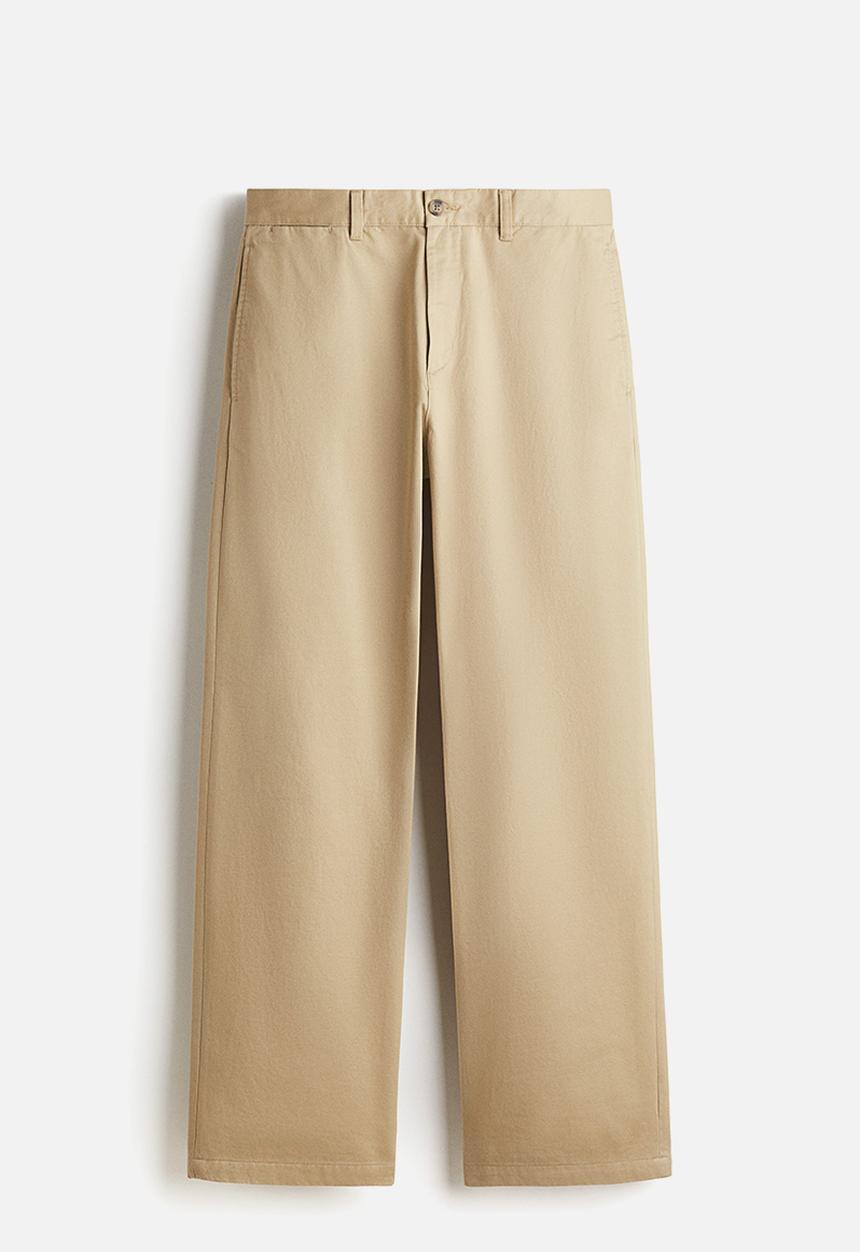 H&M - Relaxed fit cotton chinos - beige