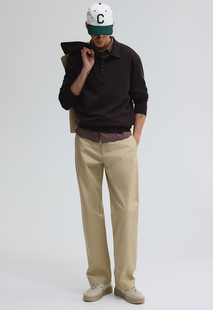 H&M - Relaxed fit cotton chinos - beige