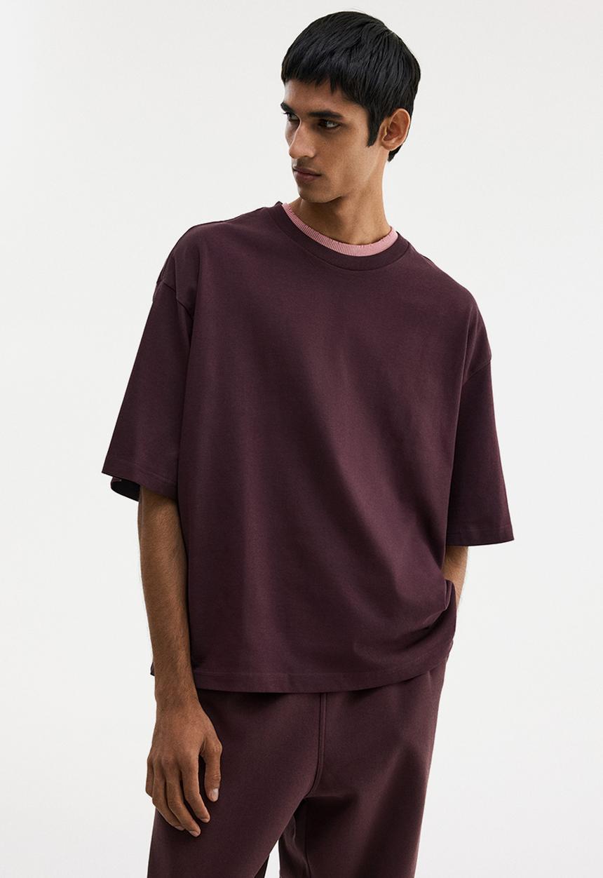 H&M - Oversized fit T-shirt - plum