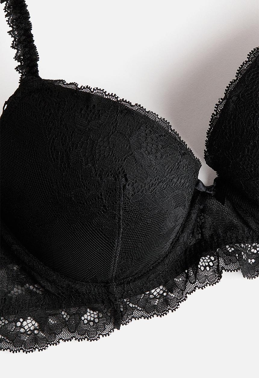 H&M - Lace push-up bra - black