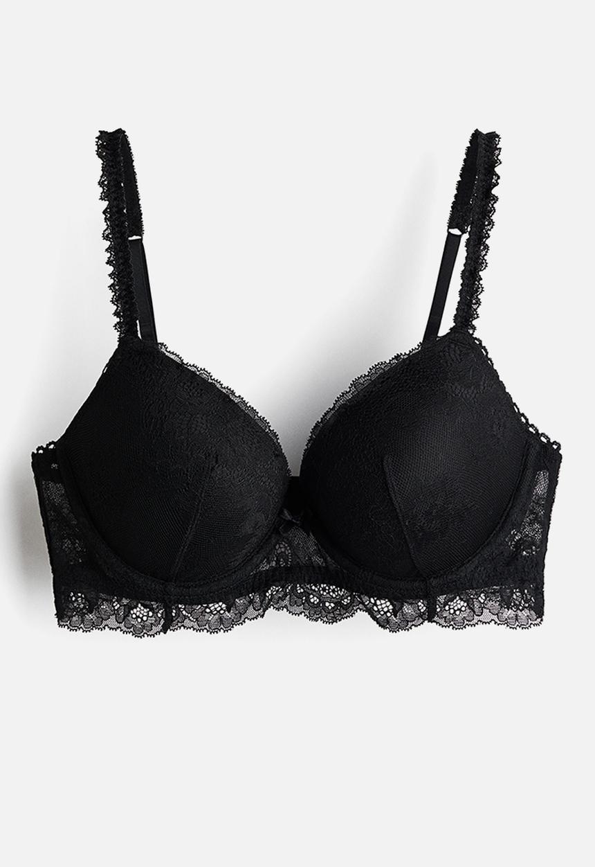 H&M - Lace push-up bra - black