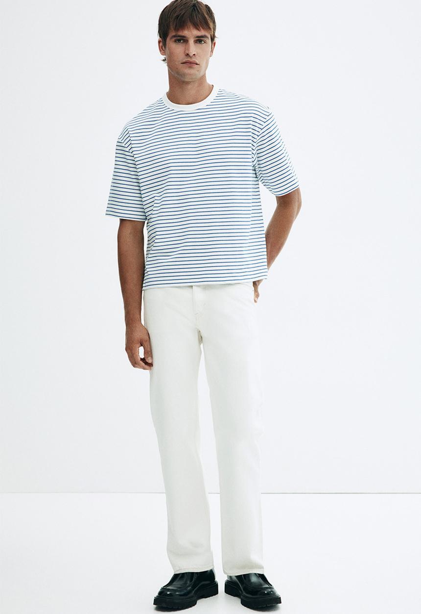 H&M - Loose fit t-shirt - blue striped