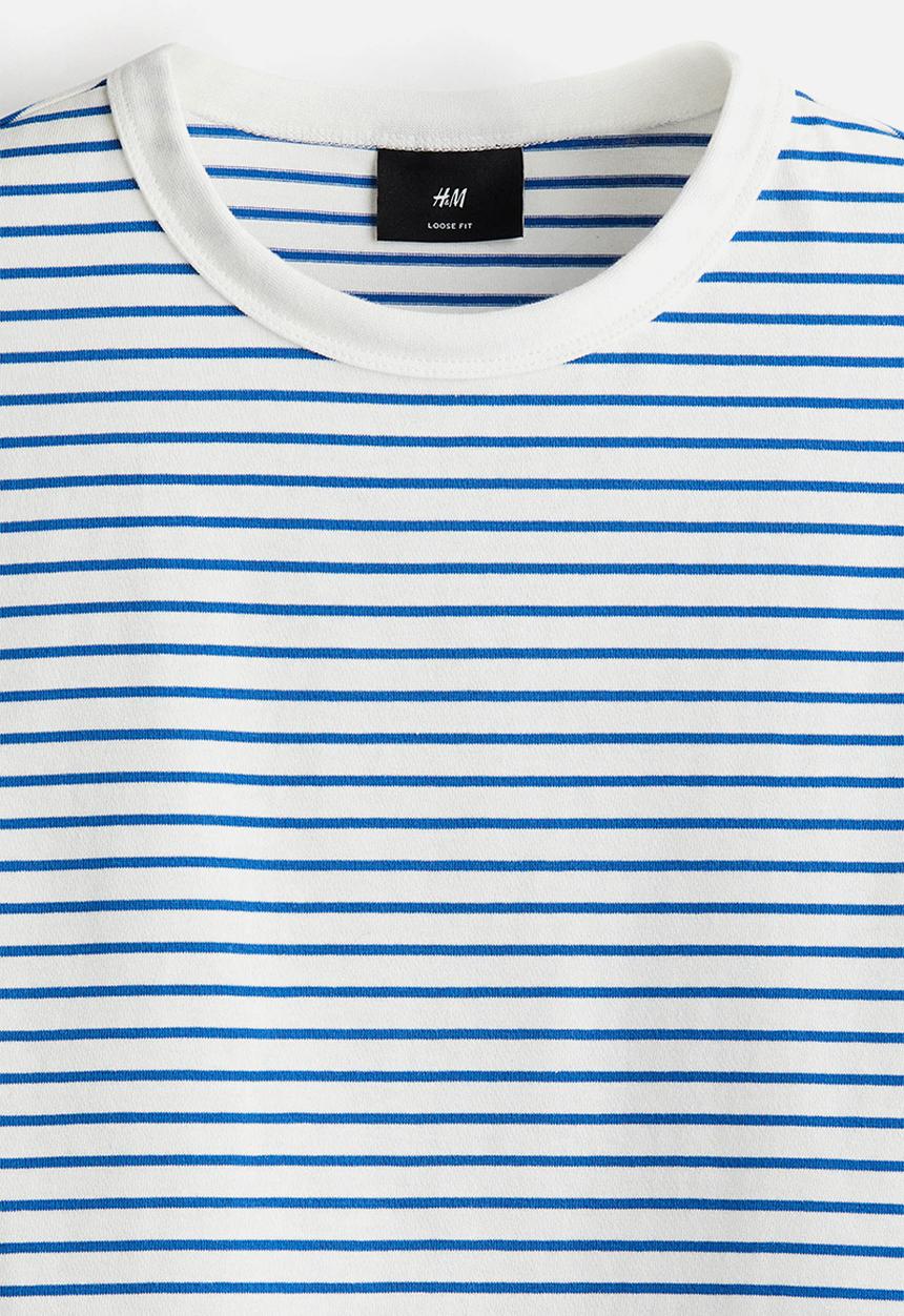 H&M - Loose fit t-shirt - blue striped
