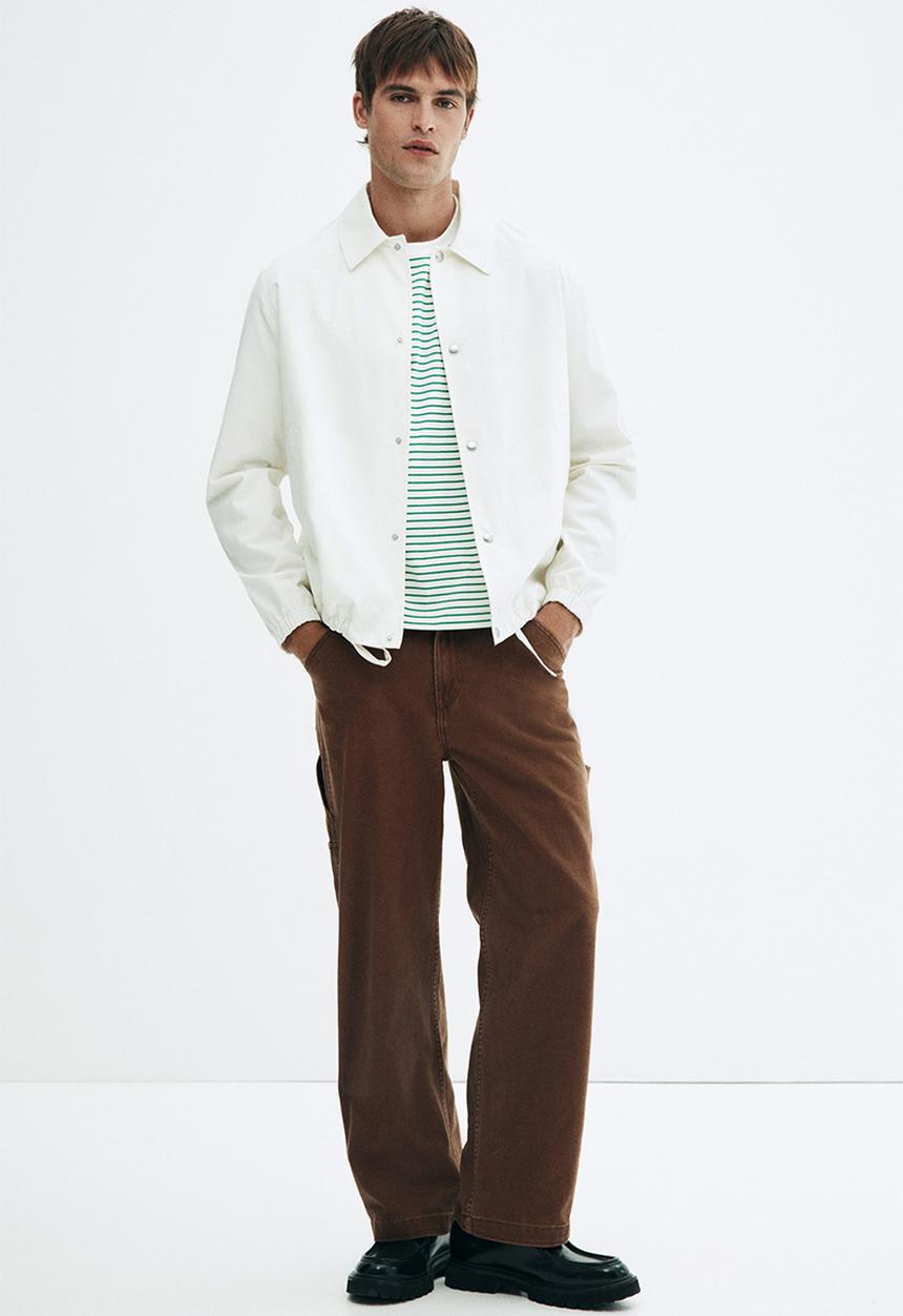 H&M - Loose fit t-shirt - green striped