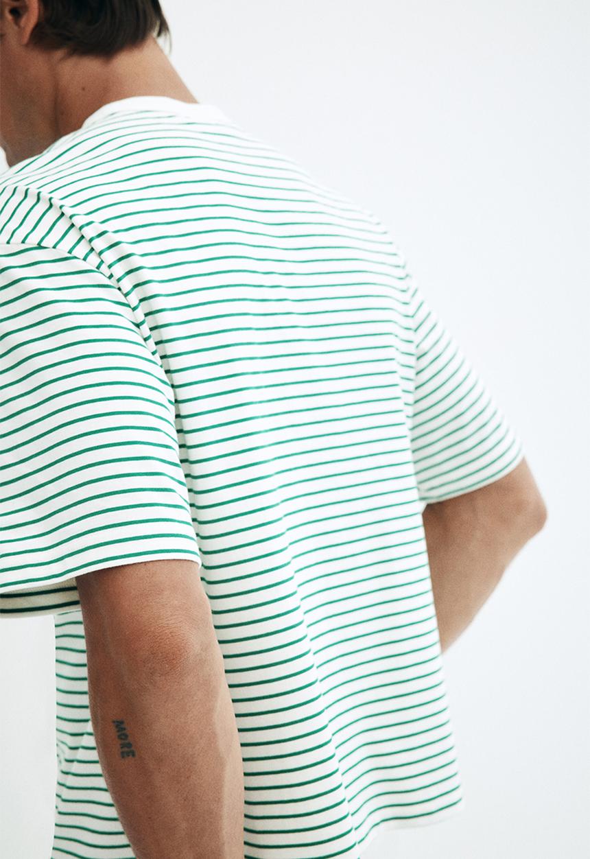 H&M - Loose fit t-shirt - green striped