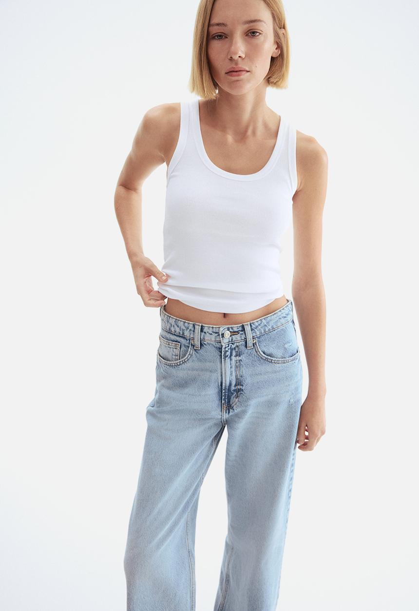 H&M - Wide high jeans - light denim blue