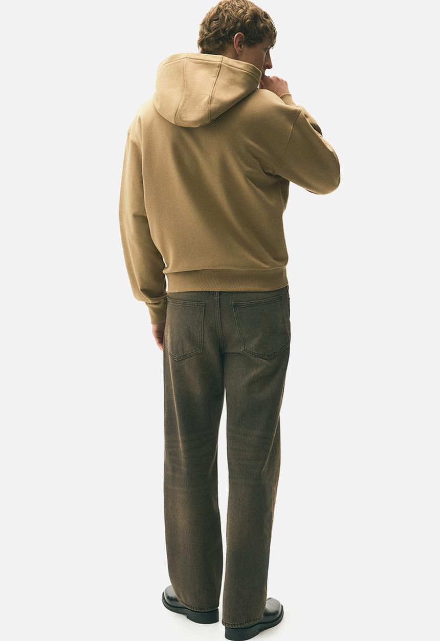 H&M - Loose fit boxy-style zip-through hoodie - beige
