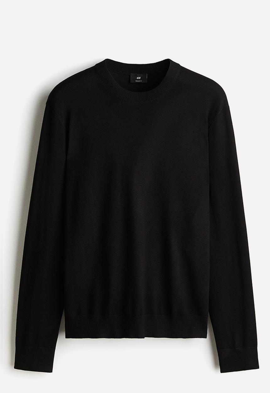 H&M - Regular fit fine-knit jumper - black