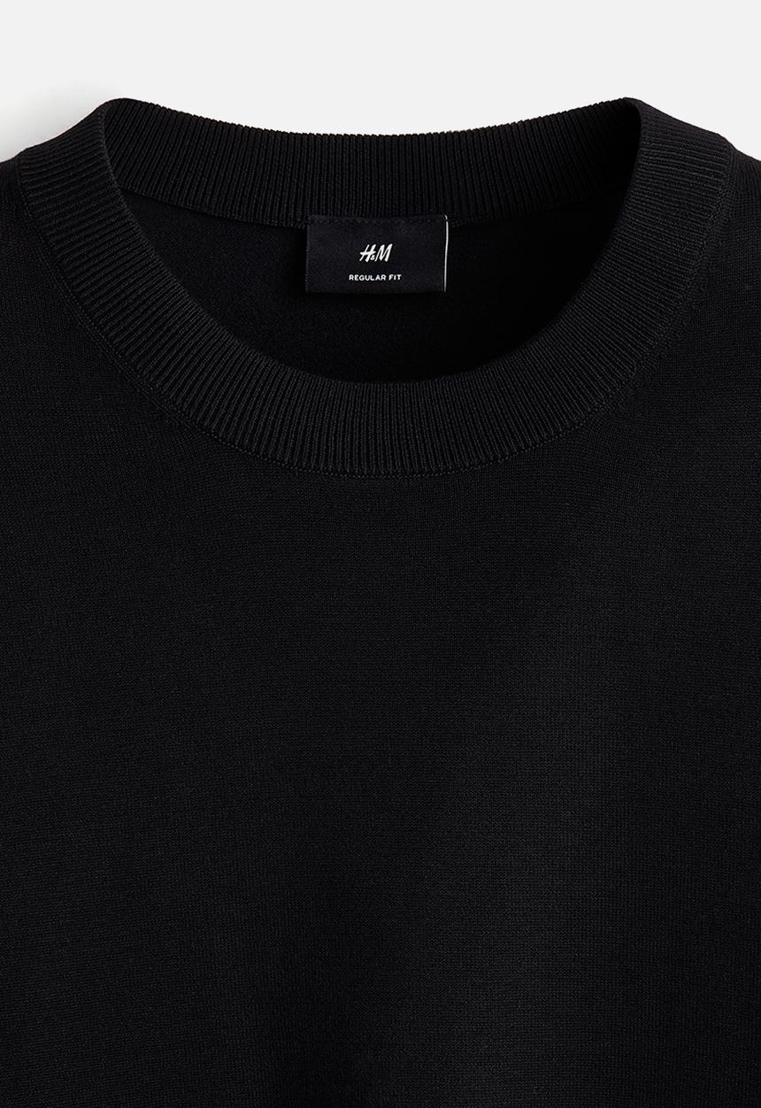 H&M - Regular fit fine-knit jumper - black