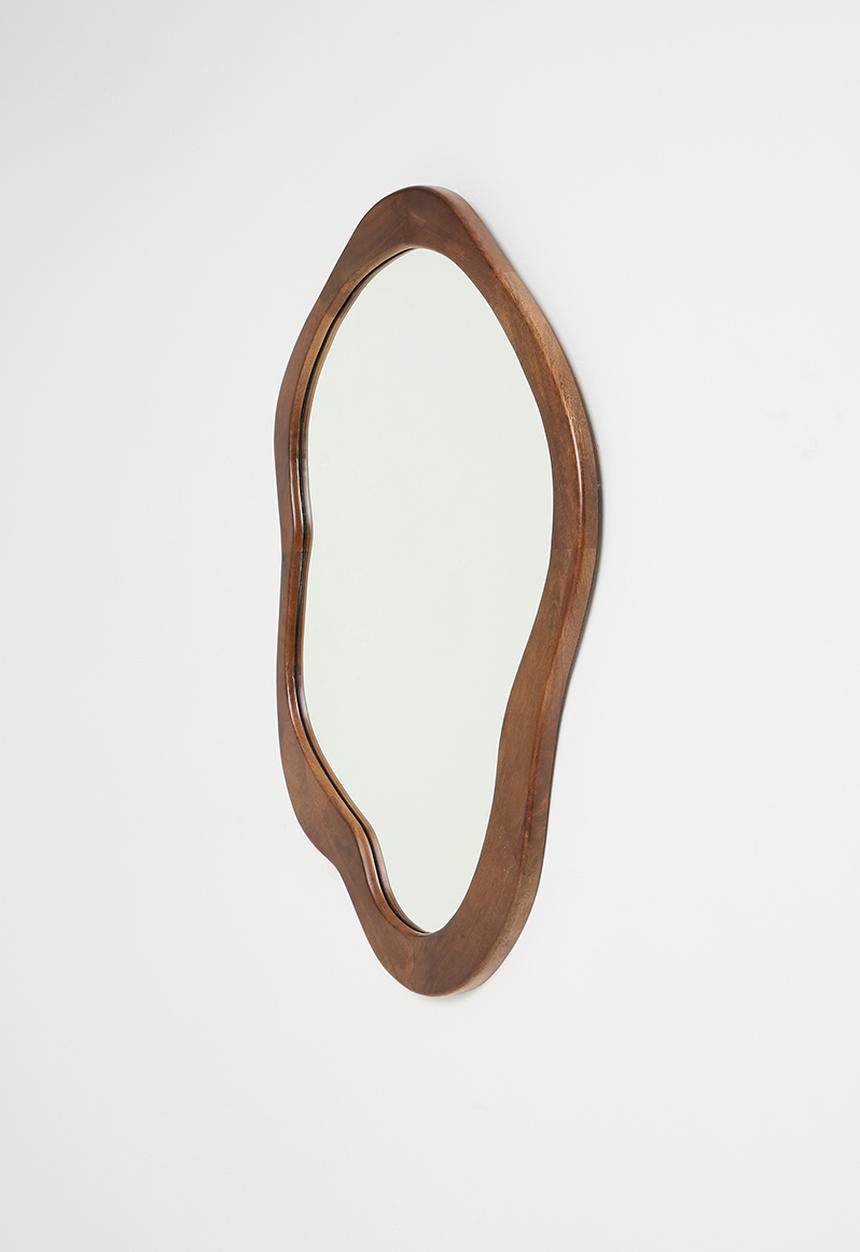 Sixth Floor - Wooden Oranic Shape Mirror - Natural 90x60