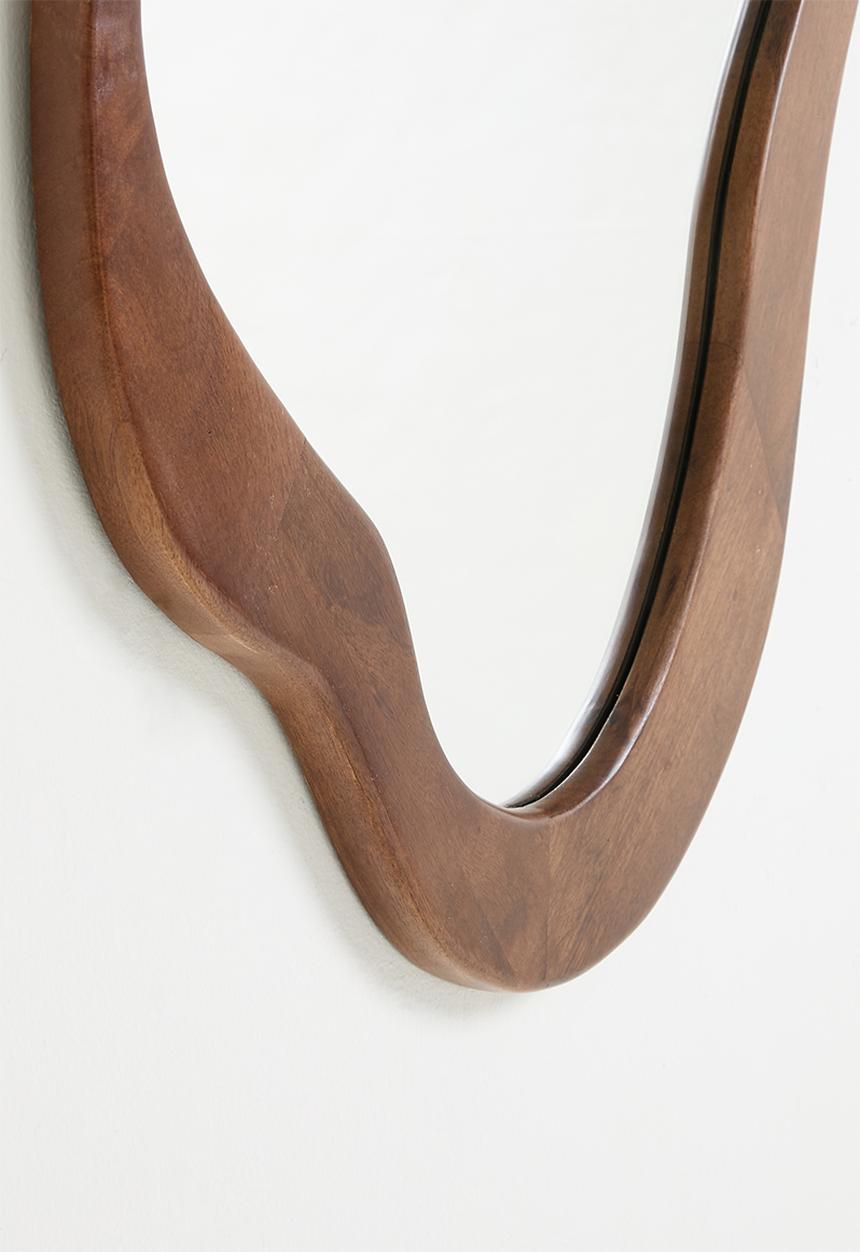 Sixth Floor - Wooden Oranic Shape Mirror - Natural 90x60