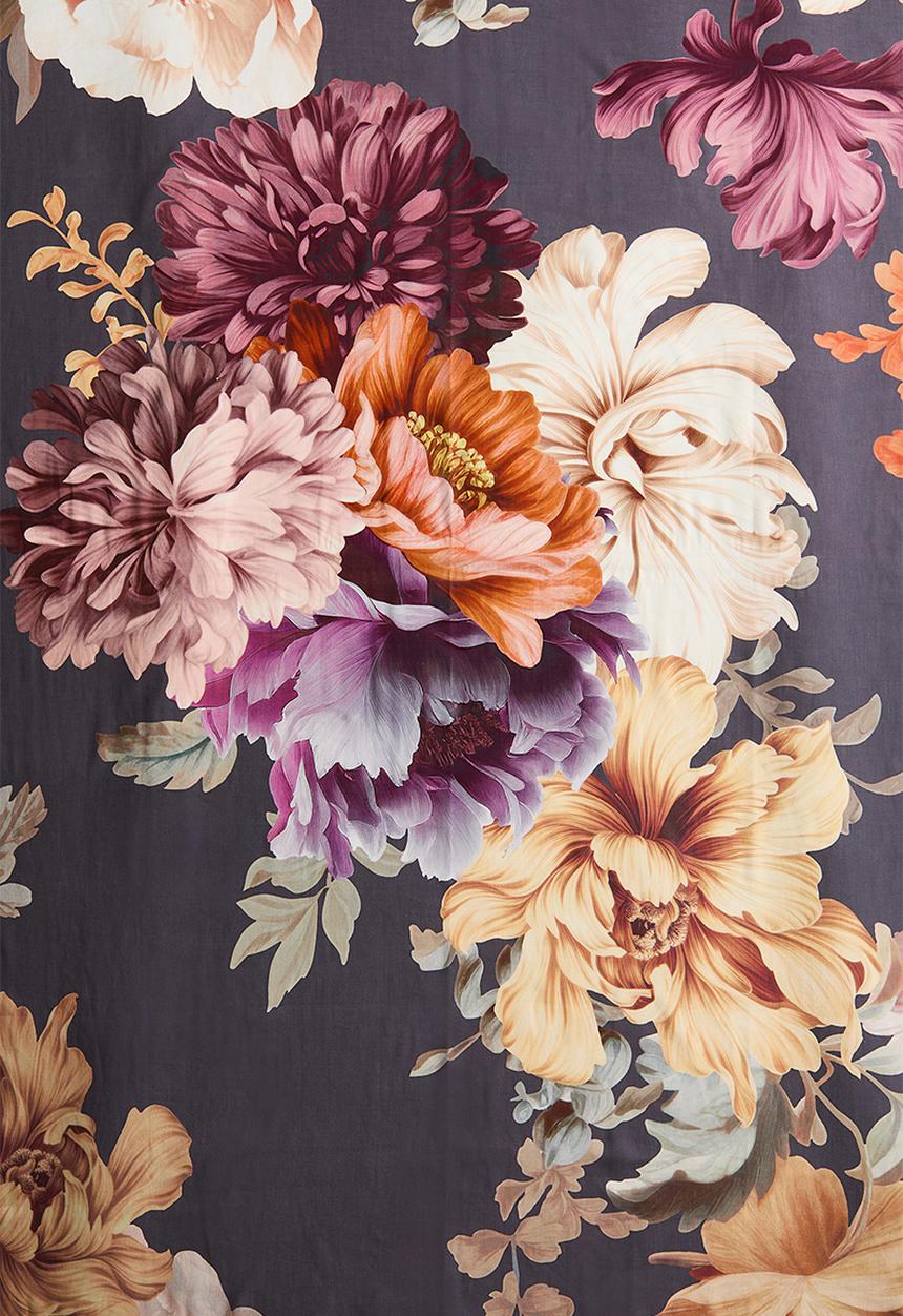 H&M - Patterned tablecloth - dark grey/floral 