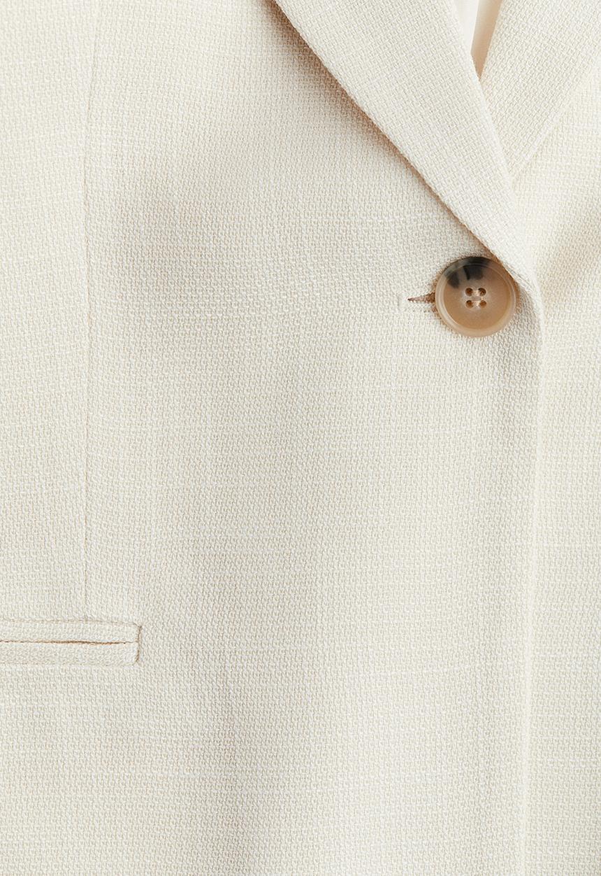 H&M - Gathered-sleeve blazer - beige