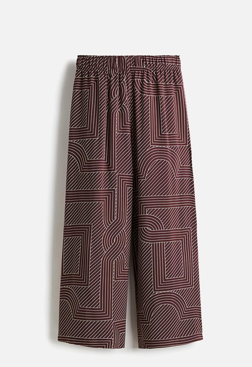 H&M - Viscose culottes - burgundy patterned