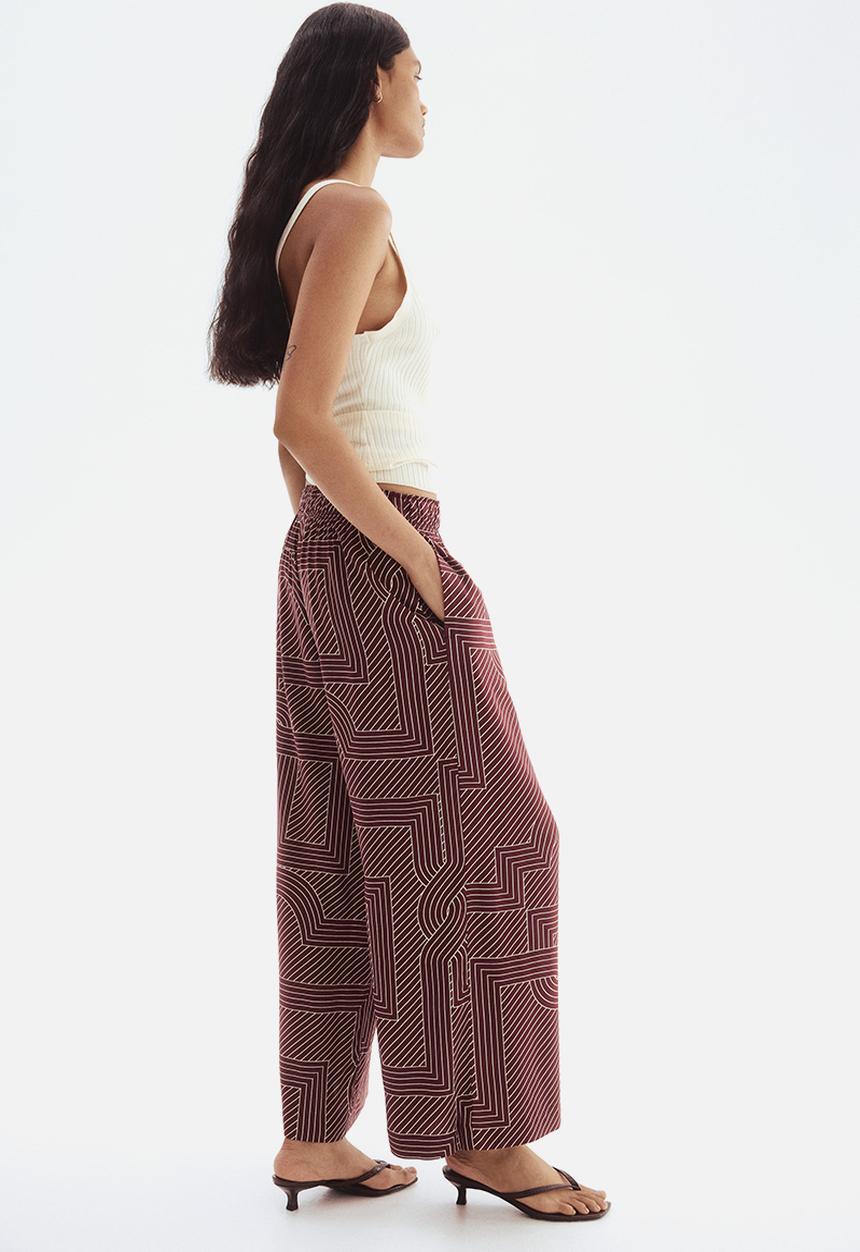 H&M - Viscose culottes - burgundy patterned