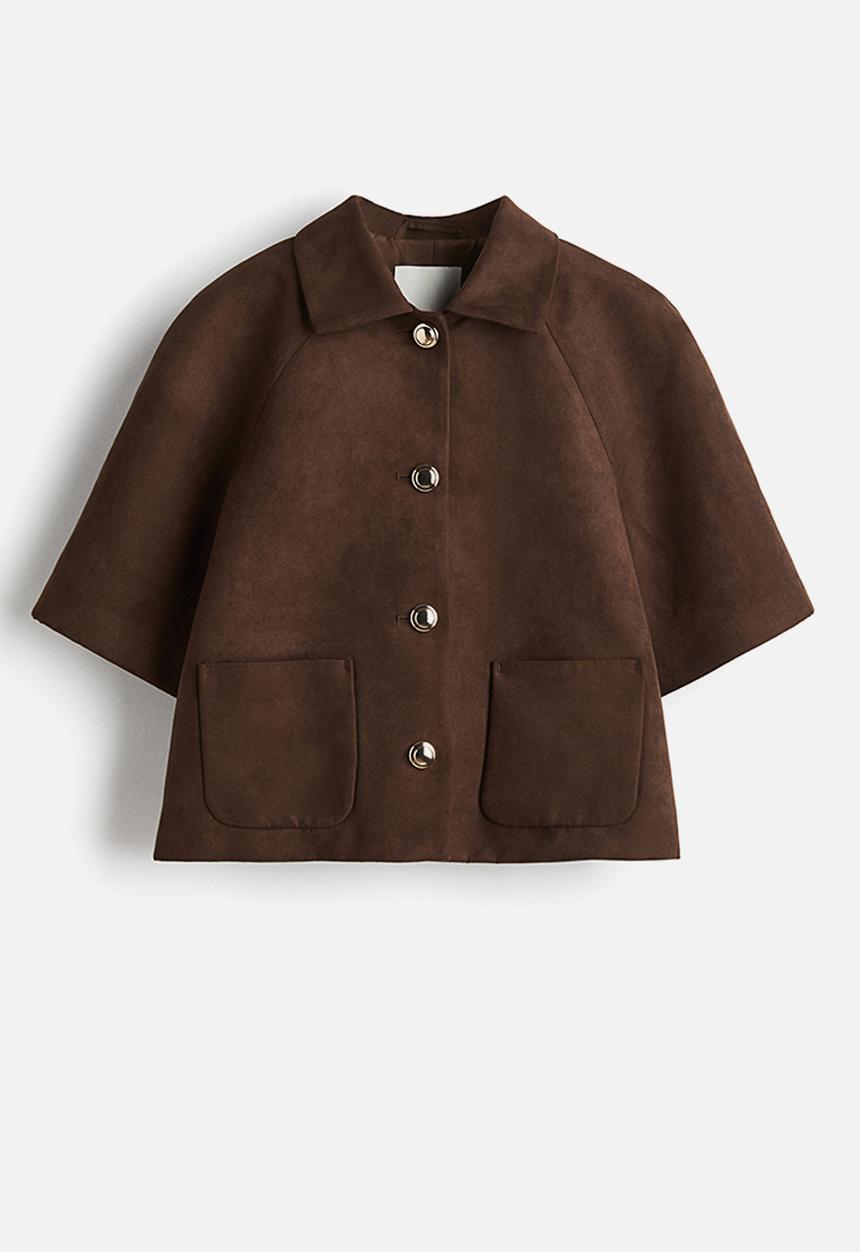 H&M - Short-sleeved jacket - dark brown