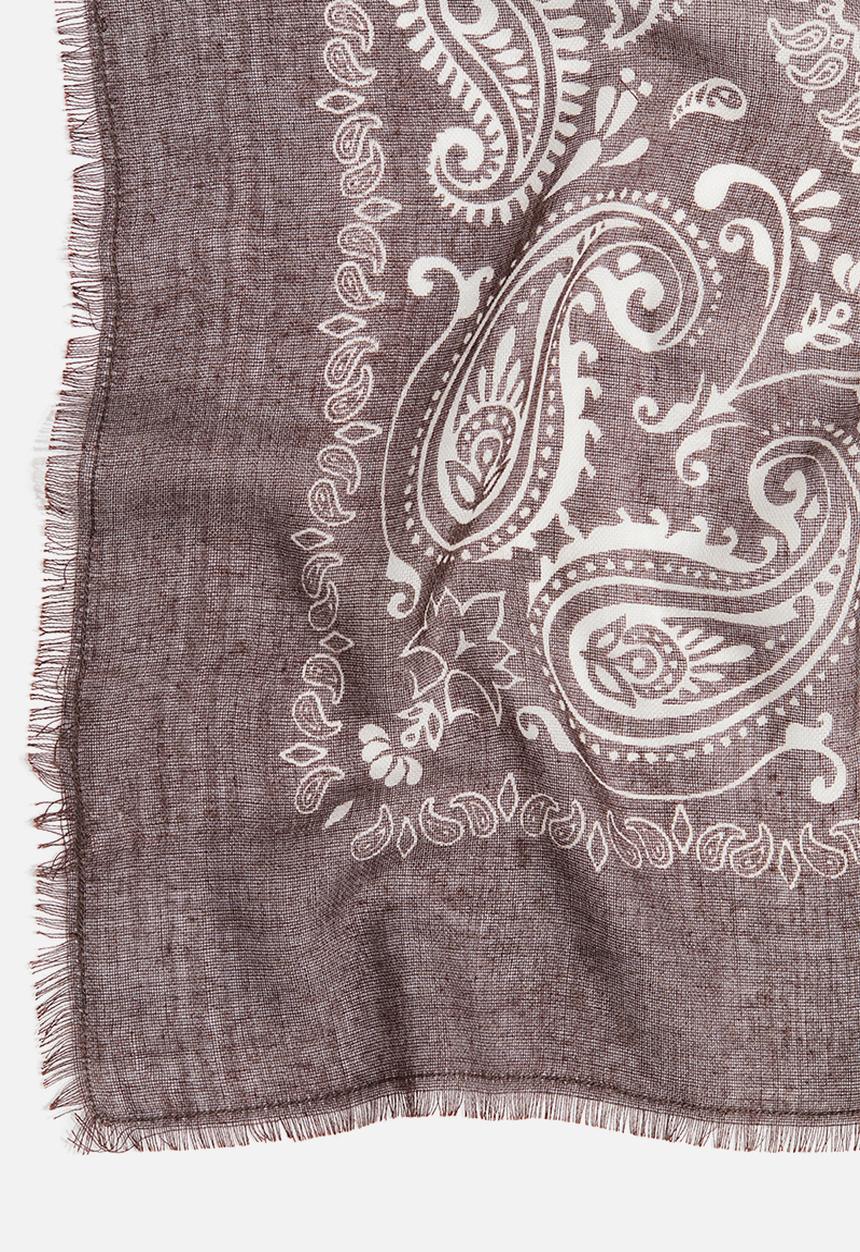 H&M - Patterned scarf - dark brown paisley pattern