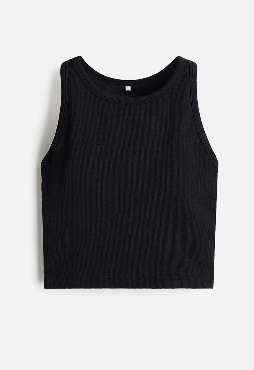 H&M - Medium support longline sports bra with drymove™ - black