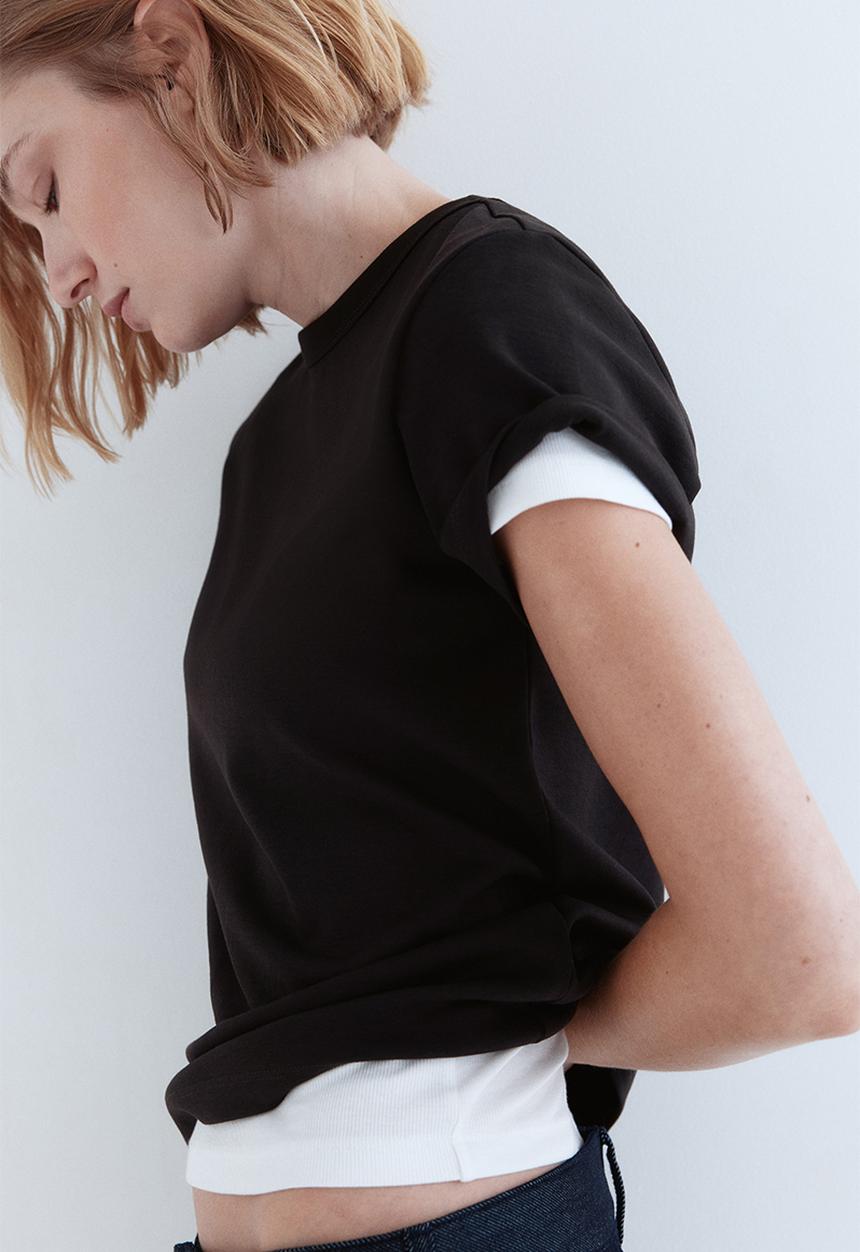 H&M - Cotton T-shirt - black