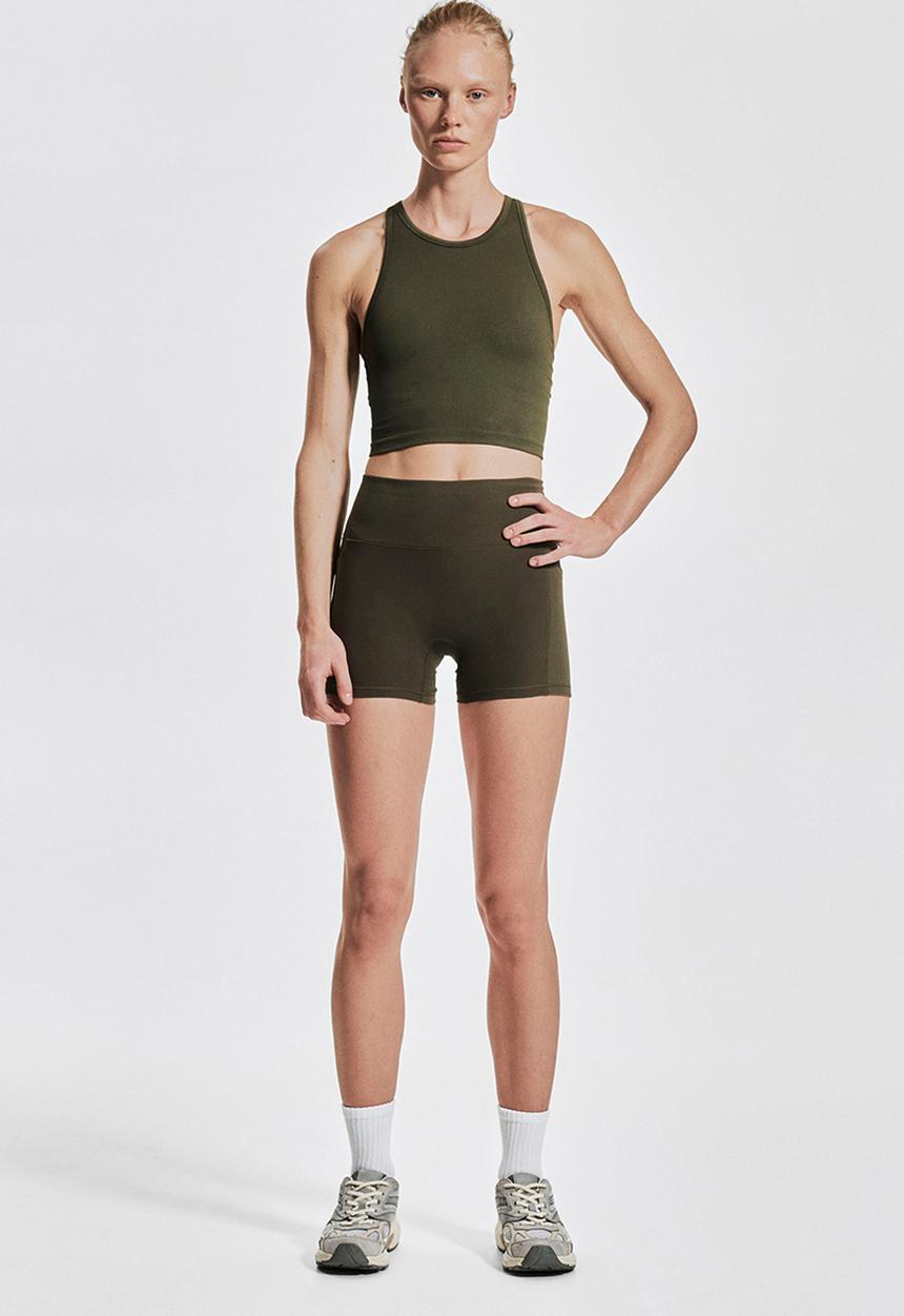 H&M - Medium support longline sports bra with drymove™ - moss green