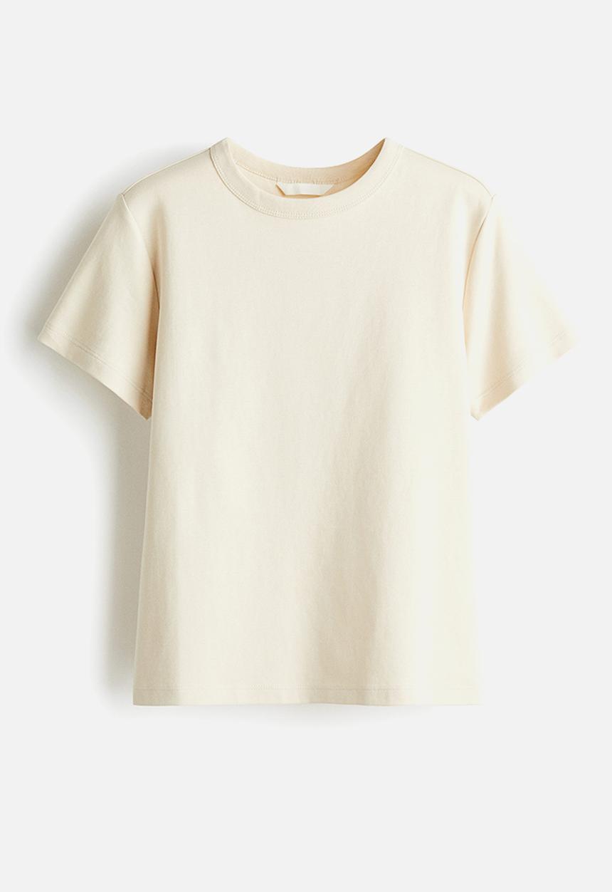 H&M - Cotton T-shirt - light beige
