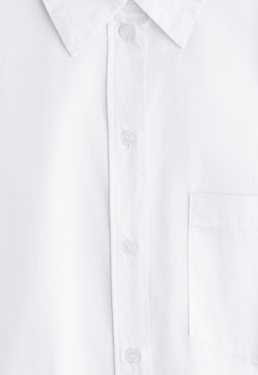 H&M - Oversized cotton poplin shirt - white