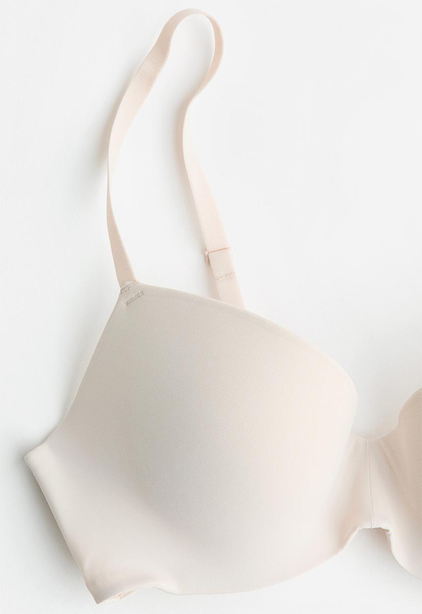 H&M - Microfibre push-up bra - light beige