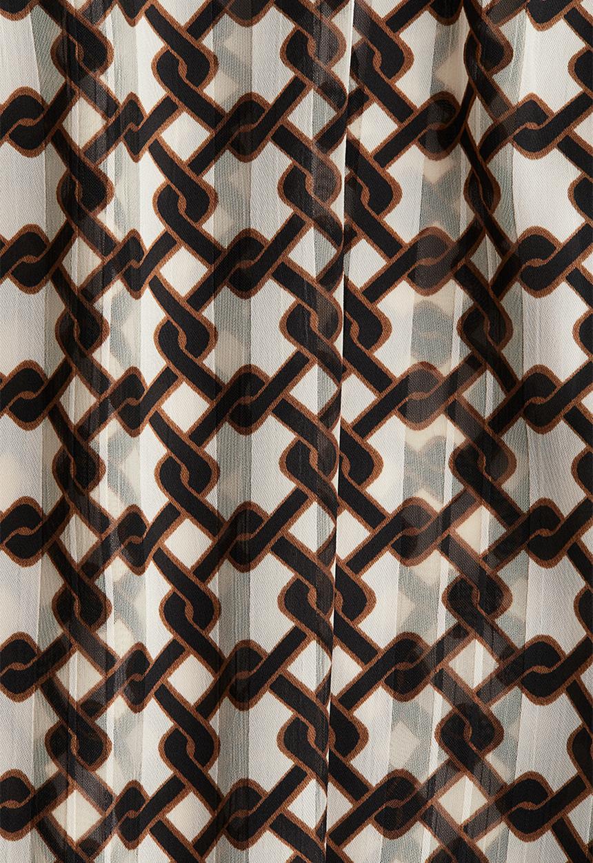 H&M - Stand-collar blouse - brown patterned